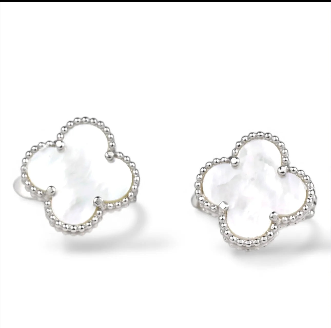Clover Mother of Pearl Silver Earrings