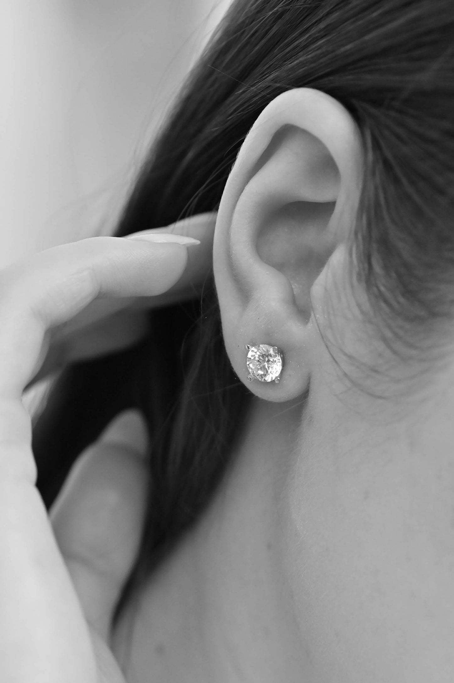 Silver Stud Earrings with Zirconia stones