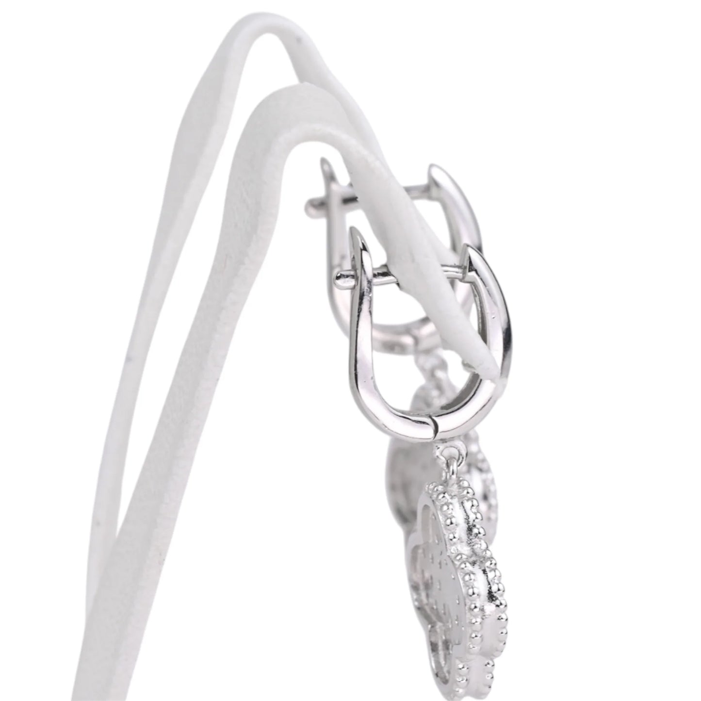 Dangle Silver Earrings Clover
