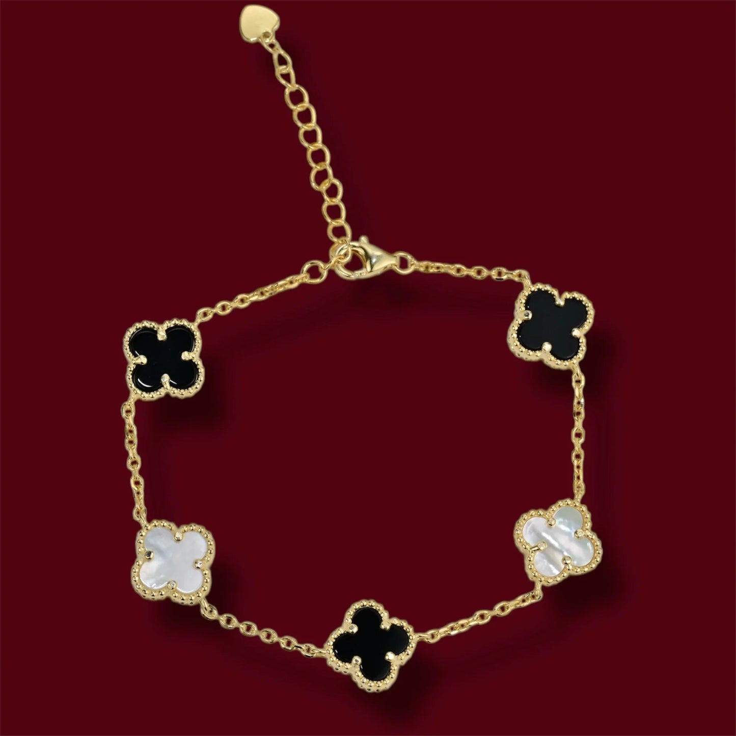 Bracelet Silver 925 Yellow Gold Plated Clover