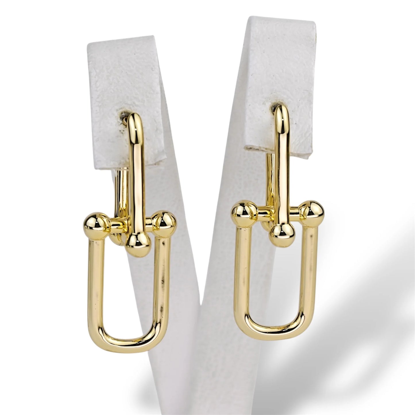 Silver 925 Gold Plated Chain Earrings