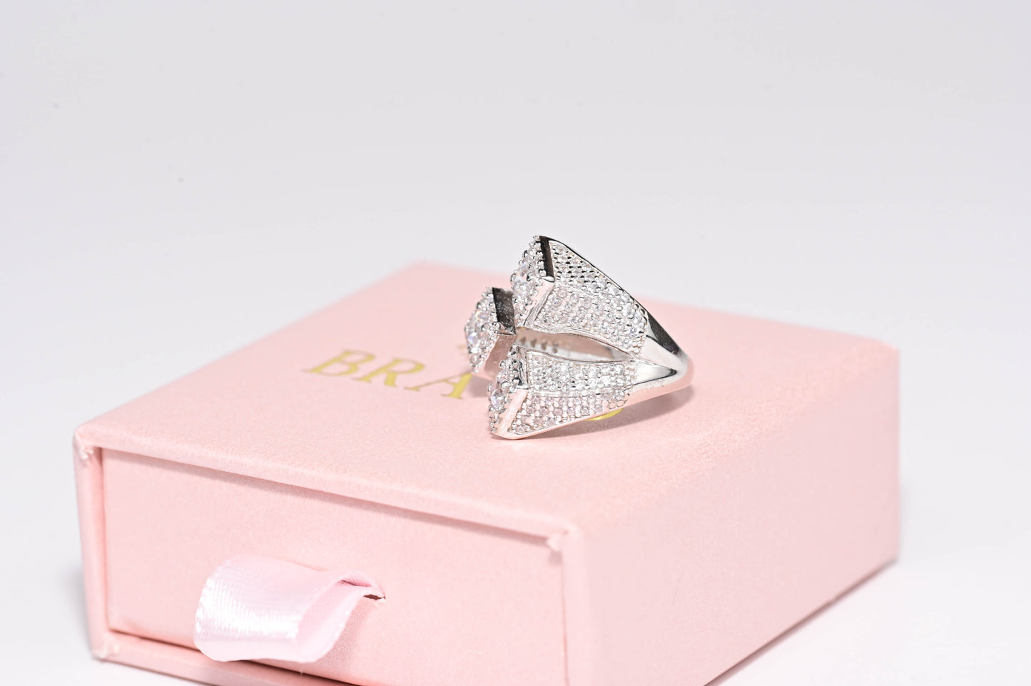 Silver Ring Triple Square