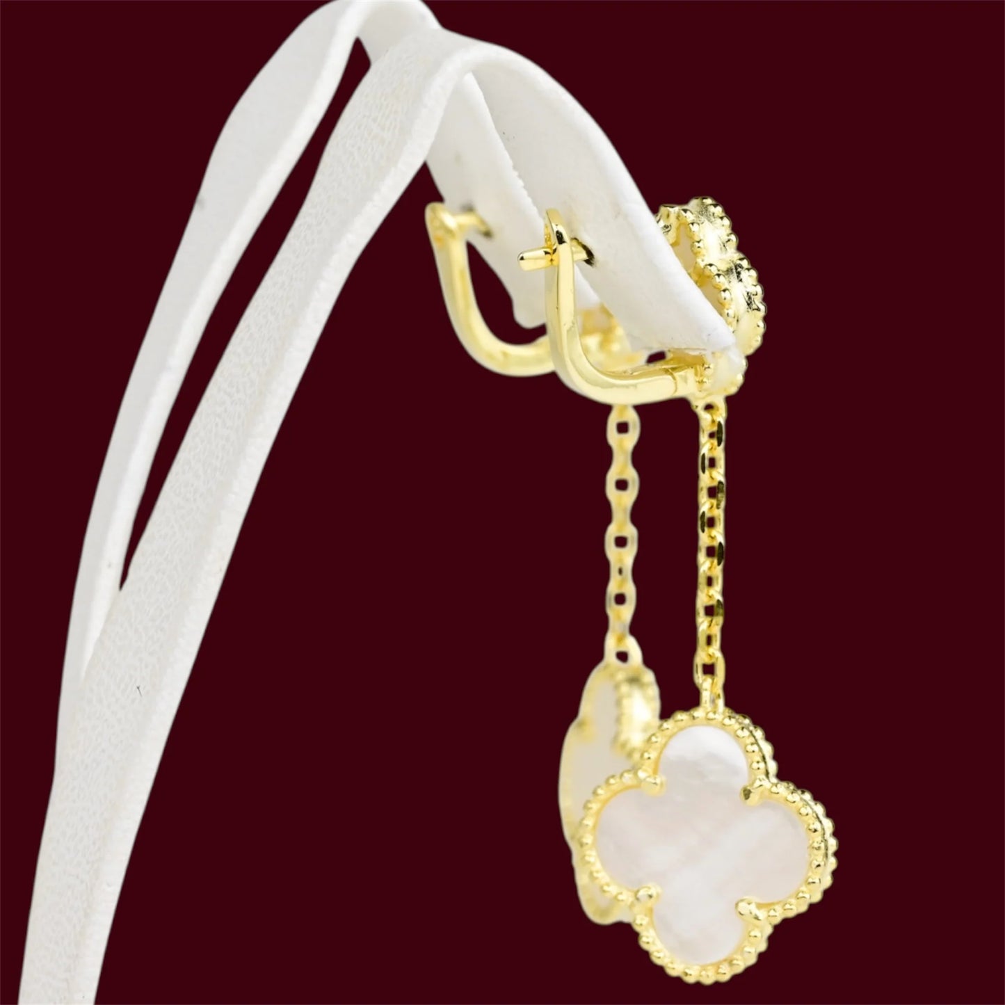 Silver 925 Gold Plated Clover Earrings