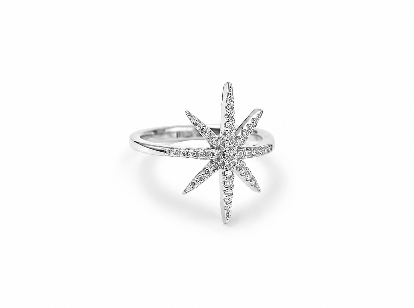 Set Stars Silver 925 with Zirconia stones (Stud Earrings & Ring)
