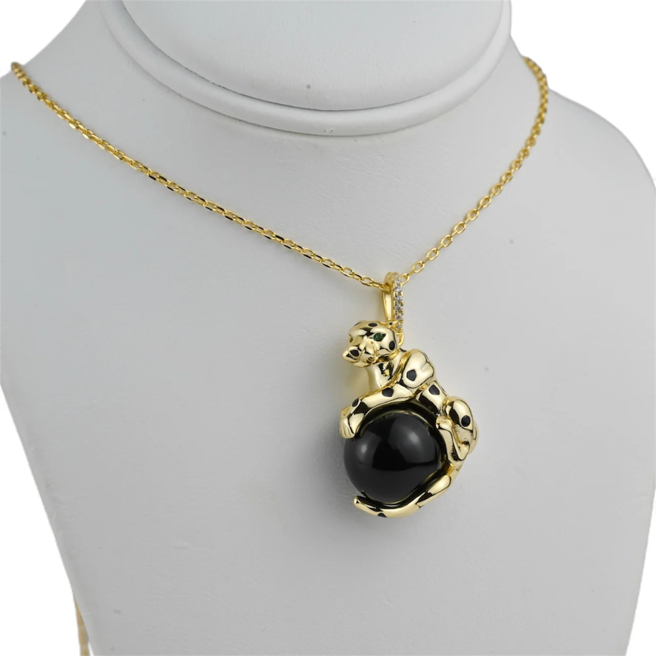 Gold Plated Silver Necklace Panther