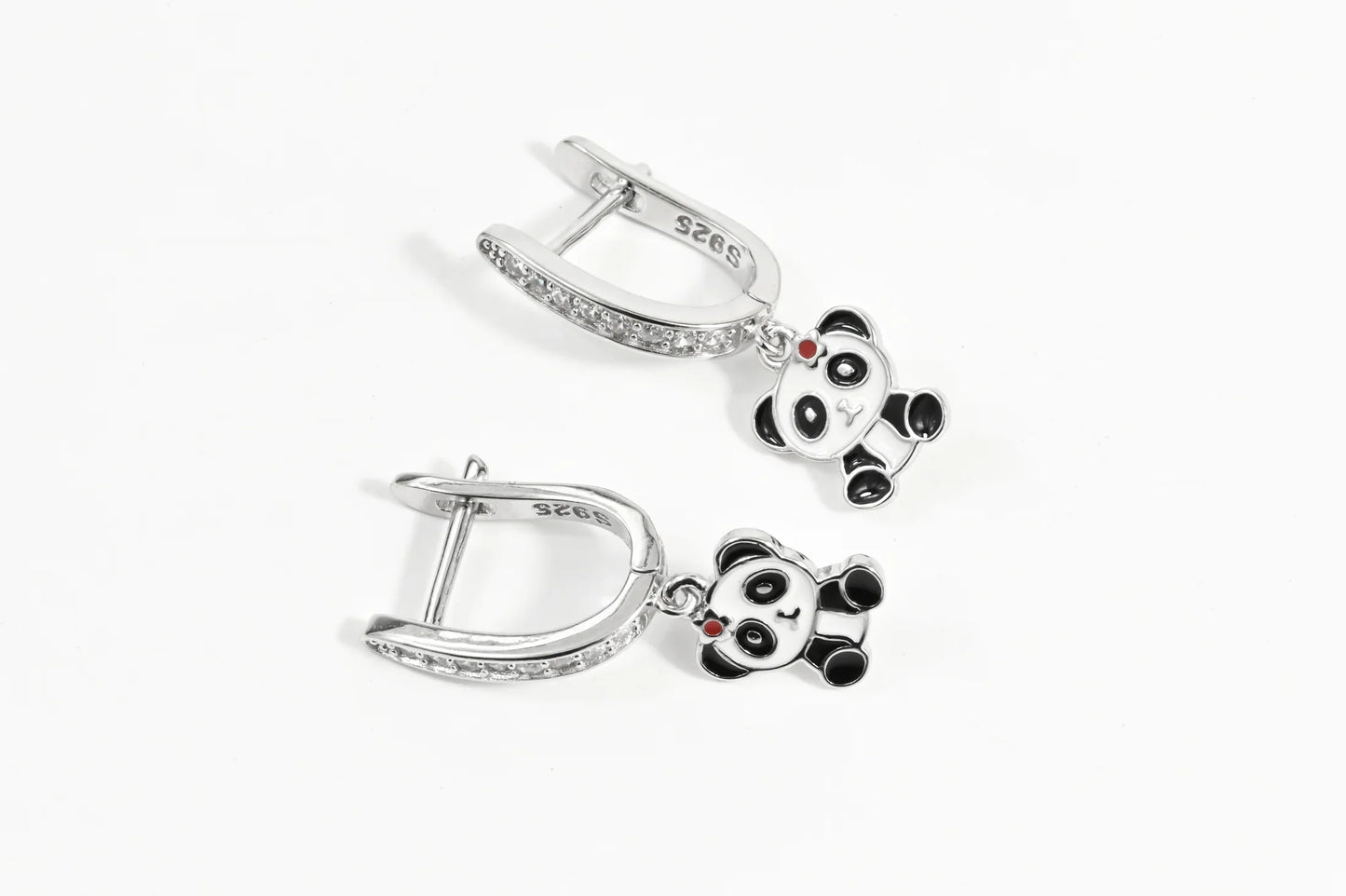 Silver Kids Earrings Panda