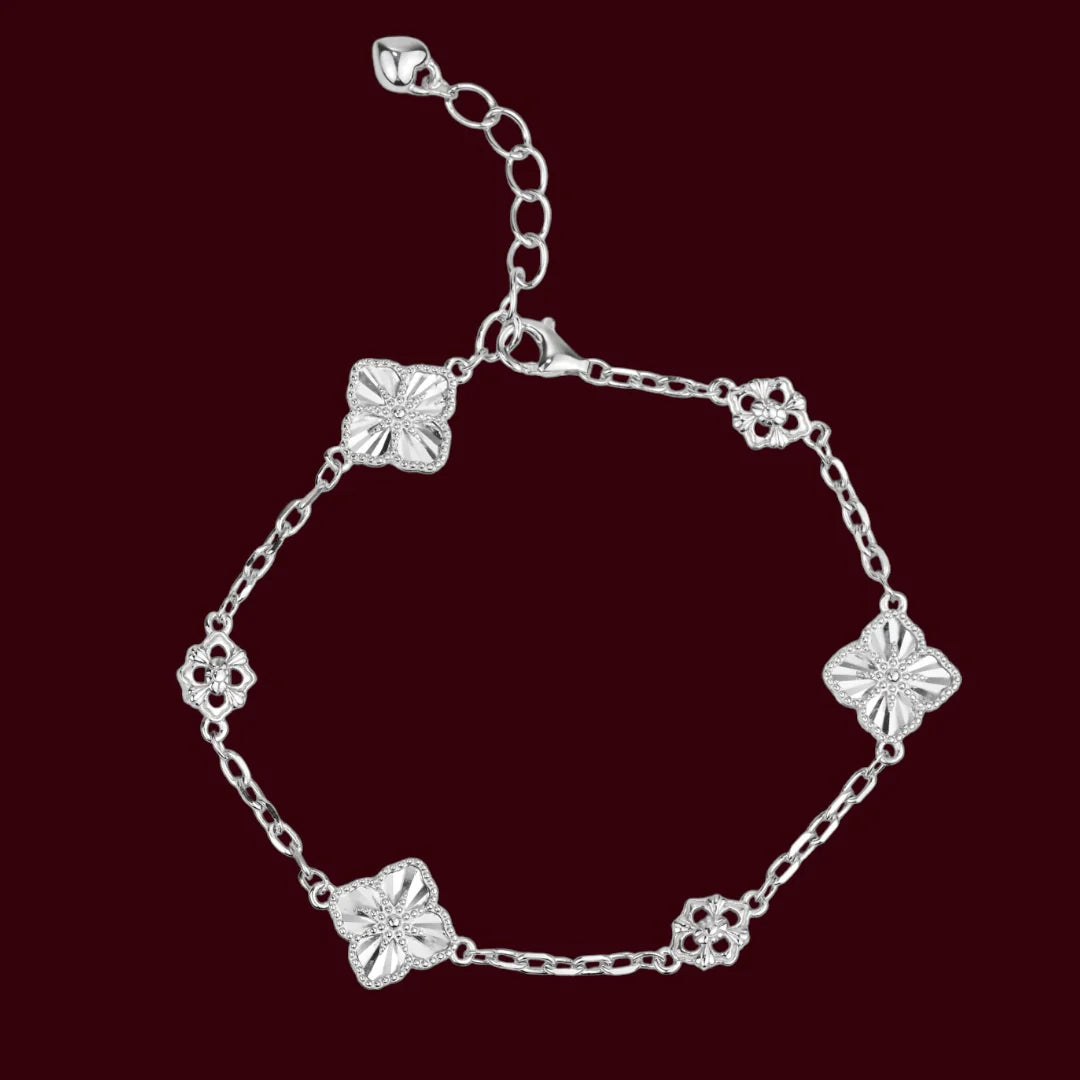 Silver Bracelet Flowers