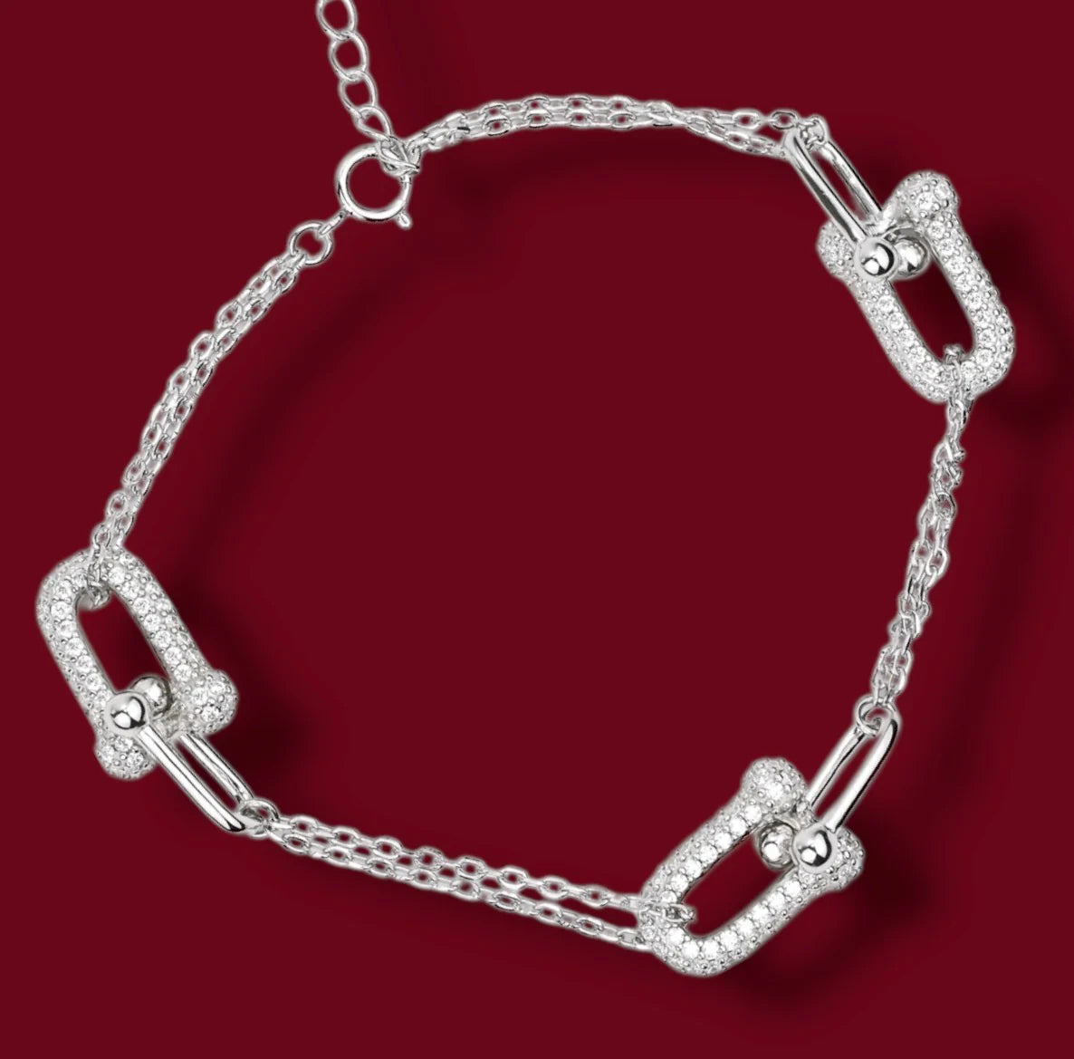 Silver Bracelet with Zirconia stones