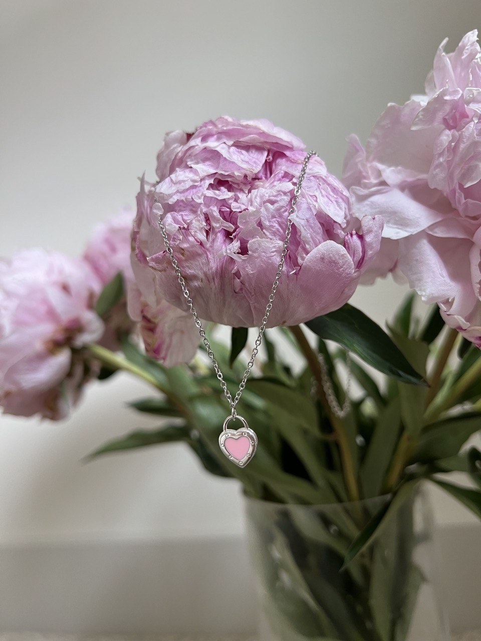 Colored Heart Locket Necklace