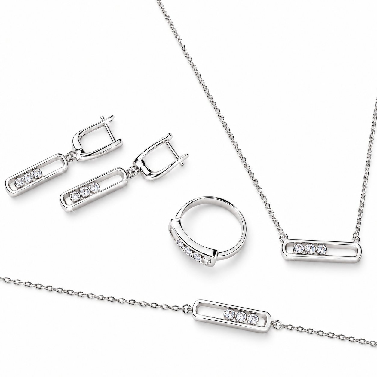 Silver Set with Zirconia stones