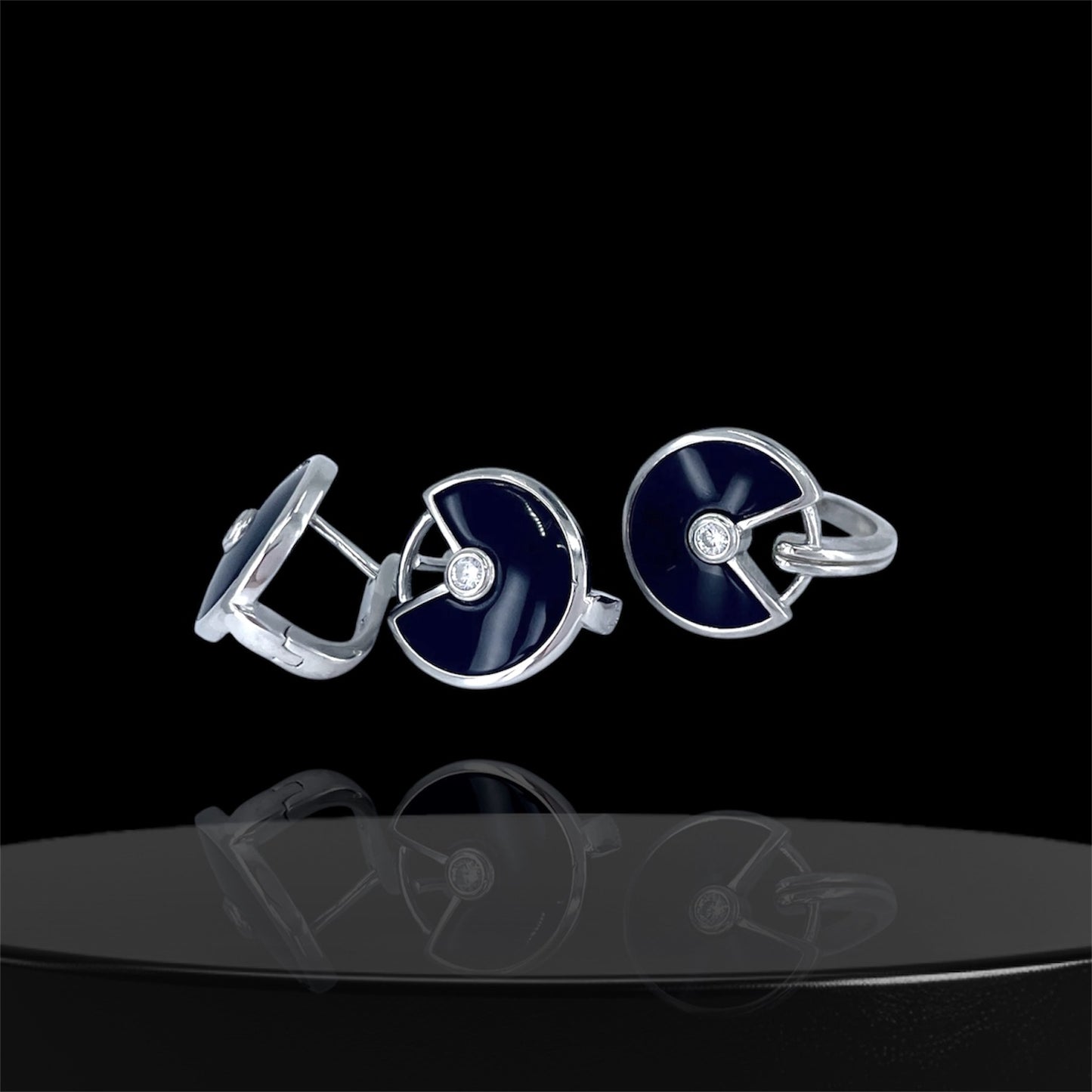 Black Onyx Circular Geometric Jewelry Set