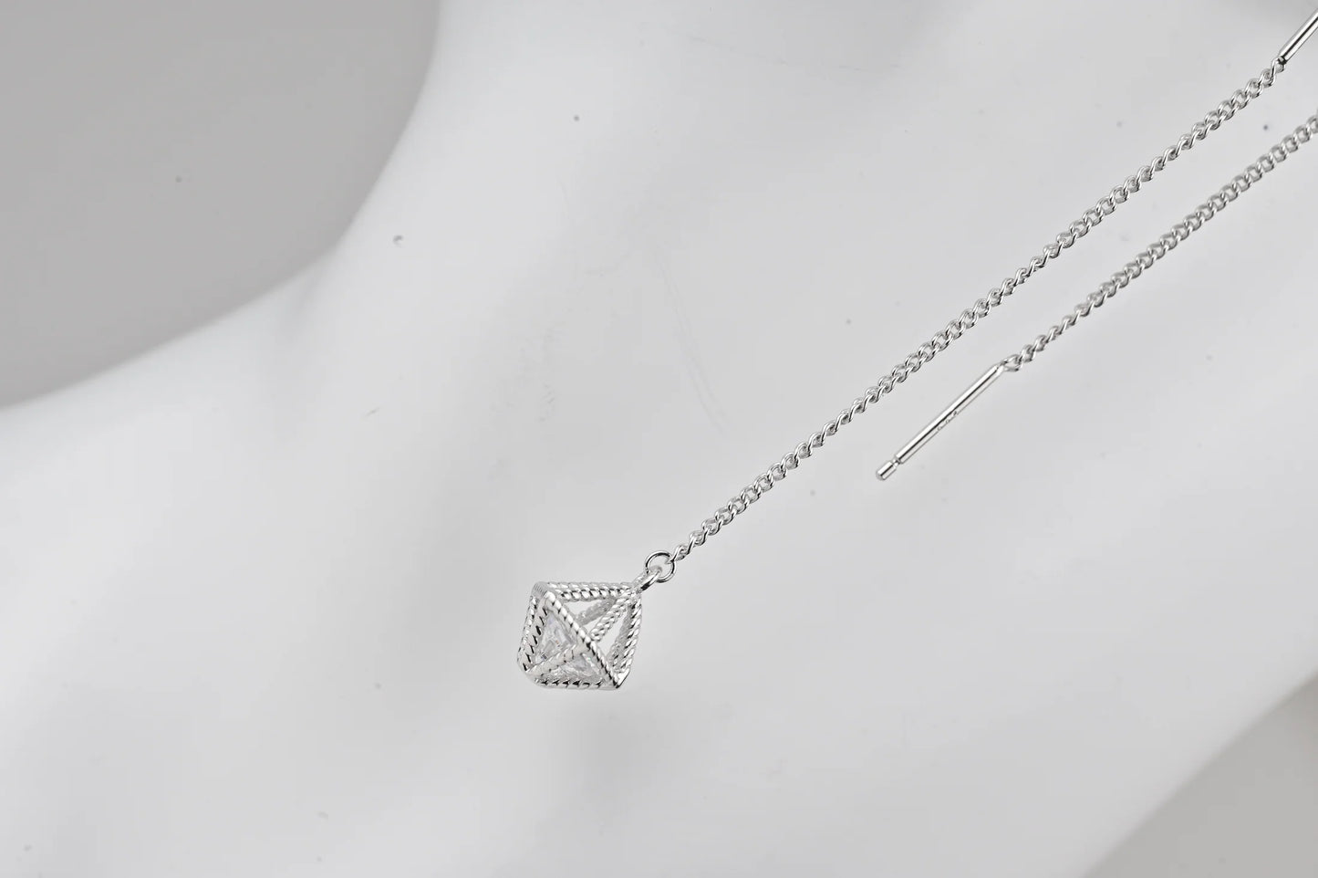 Shine Threads Silver Earrings