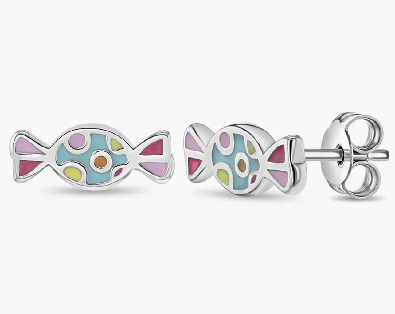 Candy Silver Kids Earrings