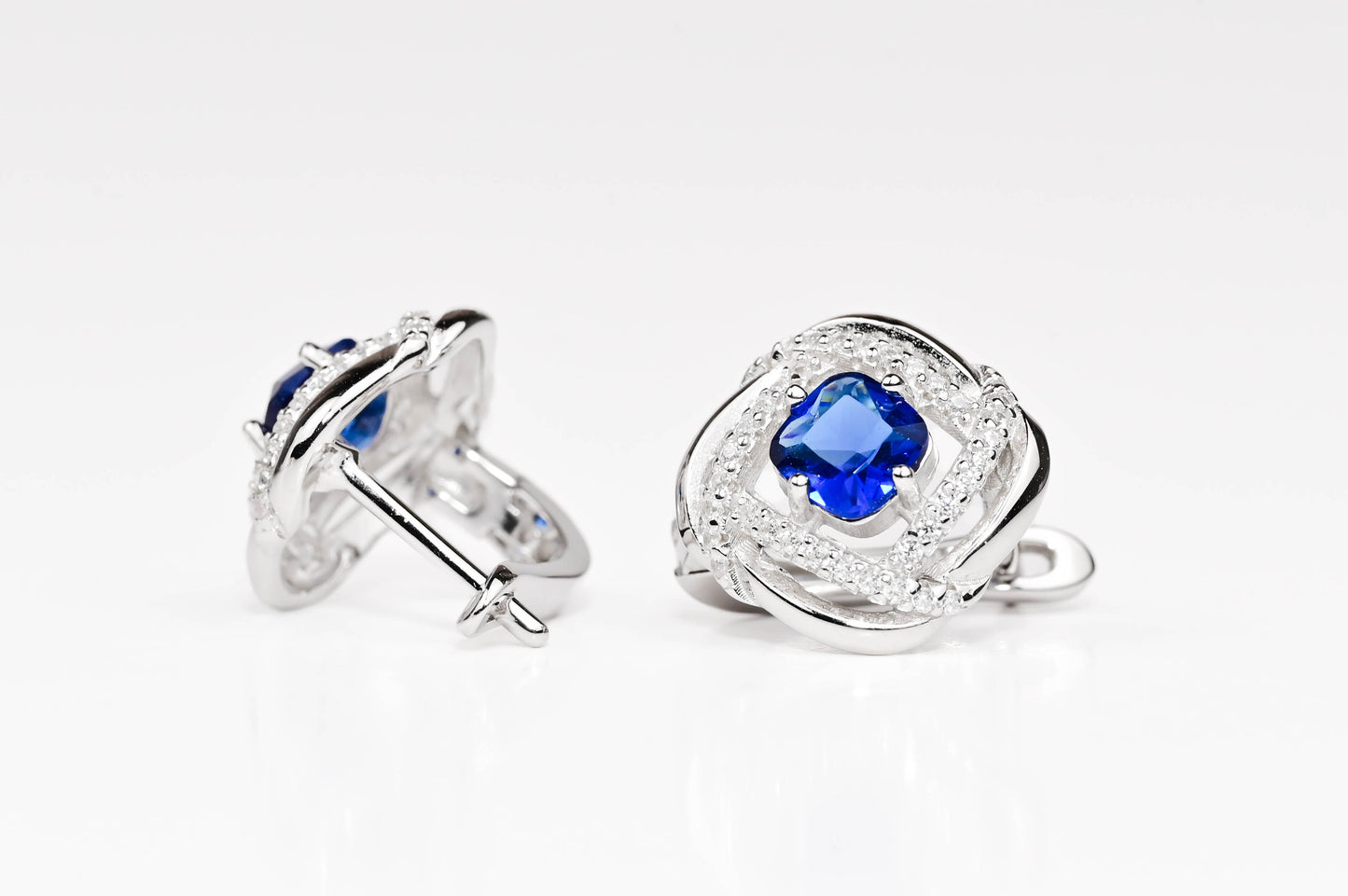 Silver Set Blue Stones