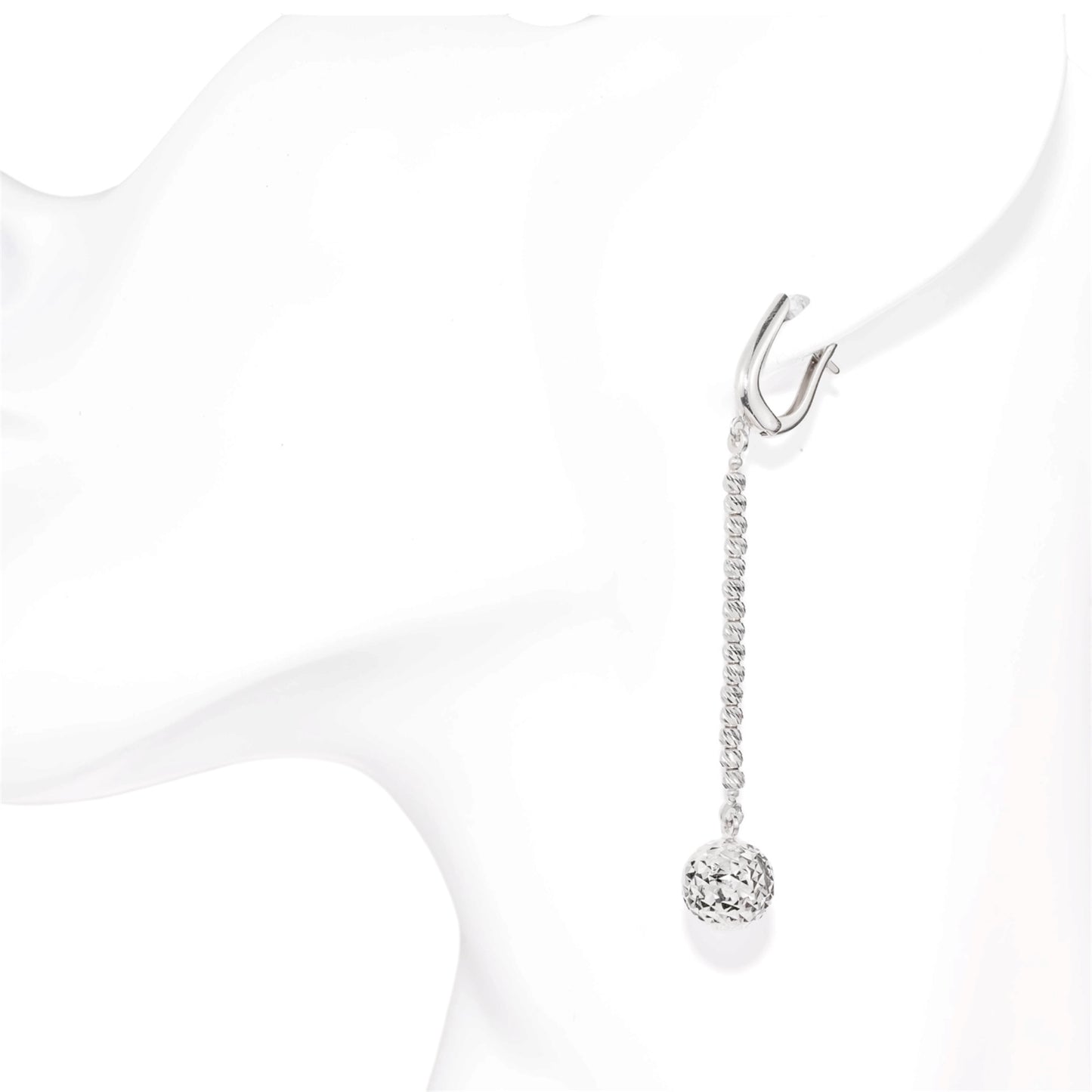Silver Dangle Earrings Ball