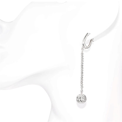 Silver Dangle Earrings Ball