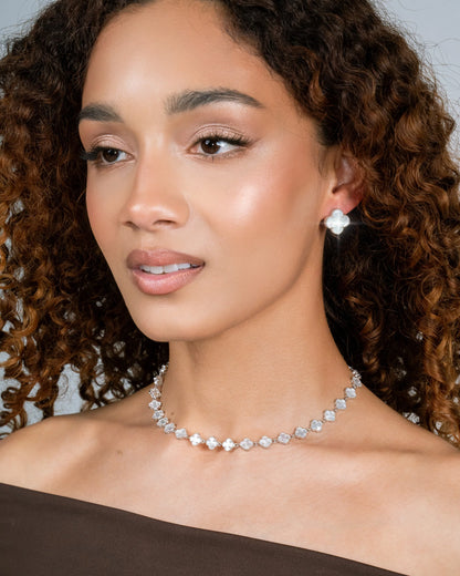 Clover Mother of Pearl Silver Earrings