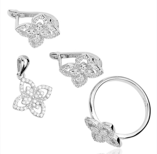 Silver Set Flowers