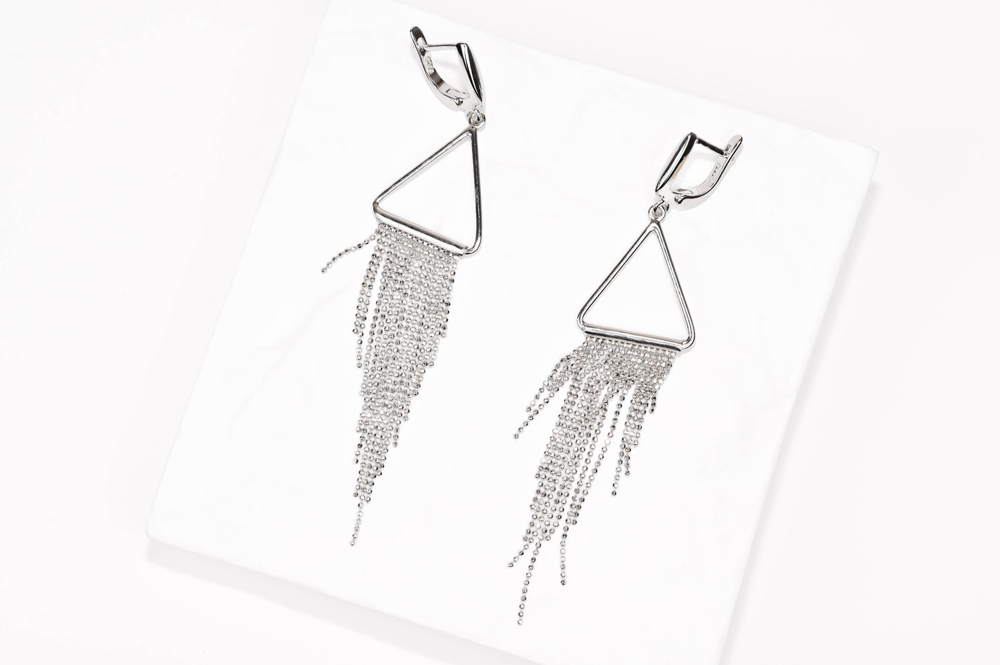 Silver Dangle Earrings Tassels