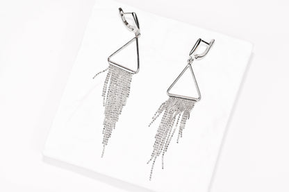 Silver Dangle Earrings Tassels