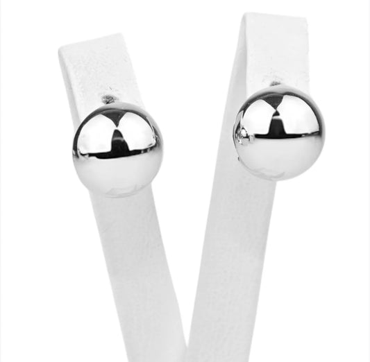 Silver Earrings Spheres