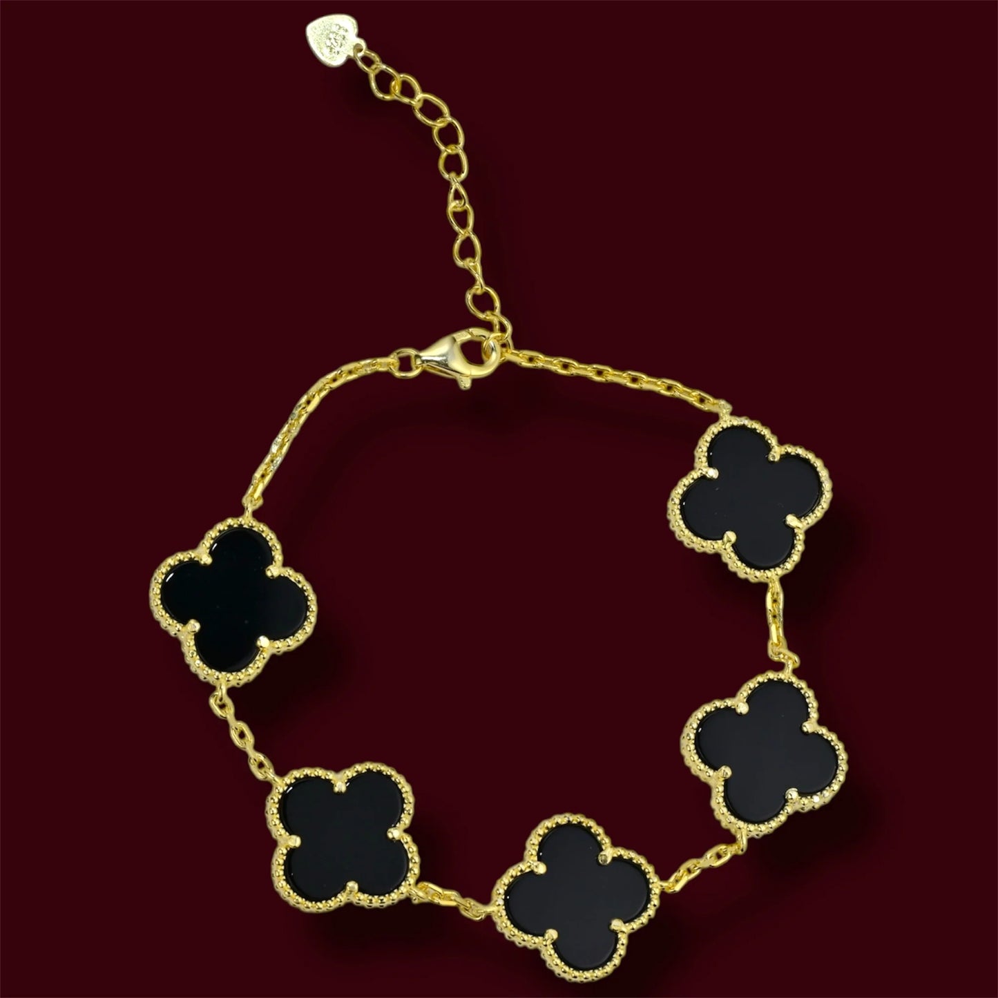 Bracelet Silver 925 Yellow Gold Plated Clover