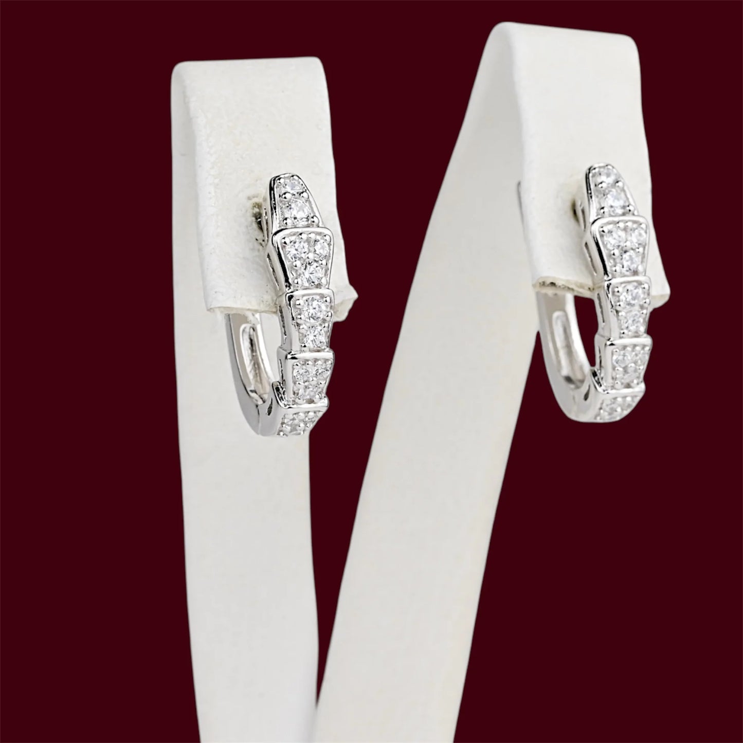 Silver Earrings Snake