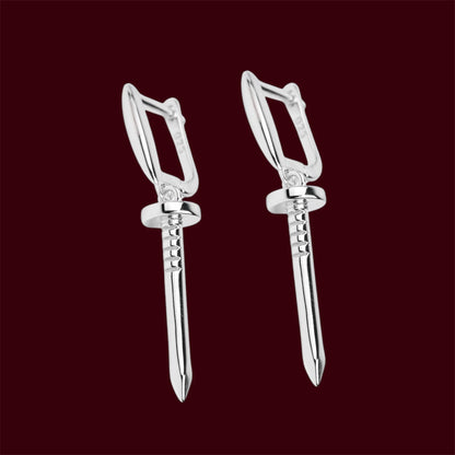 Silver 925 Nails Earrings