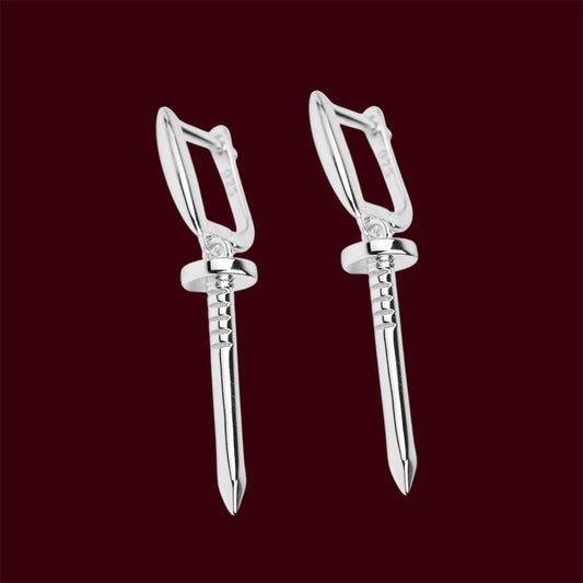 Silver 925 Nails Earrings