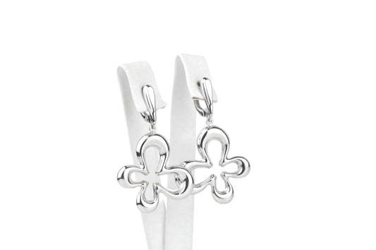 Silver 925 Earrings Flowers