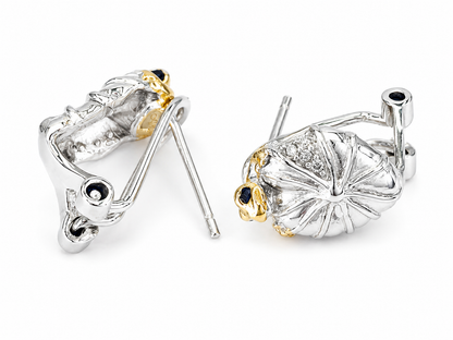 Little Golden Frog Jewelry Set (Earrings and Pendant)