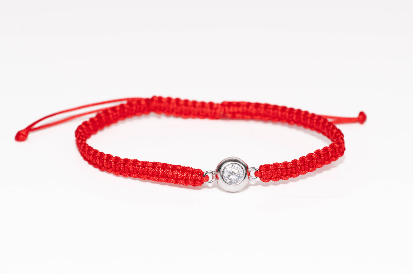 Silver Red Thread Bracelet