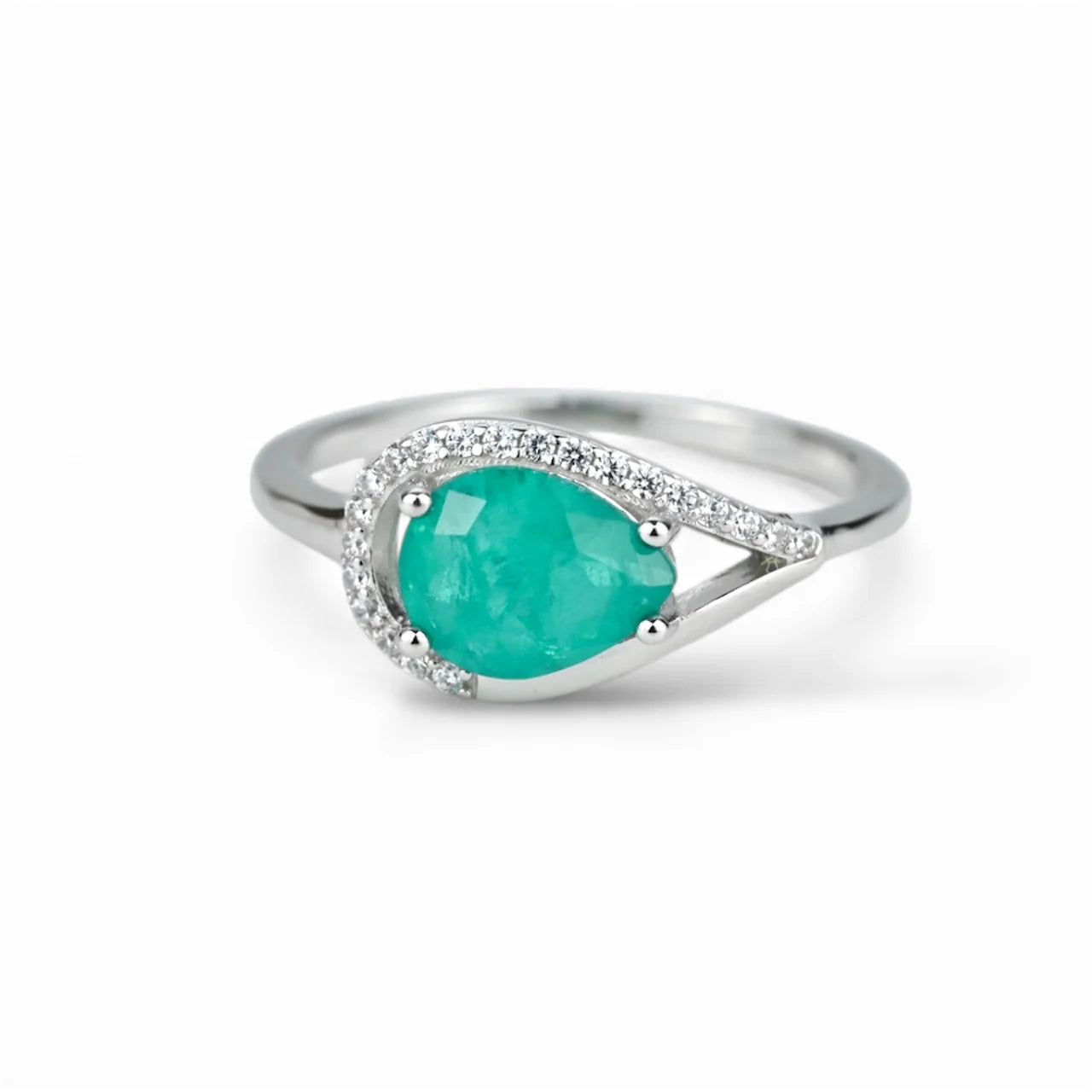 Silver Set with Green stones