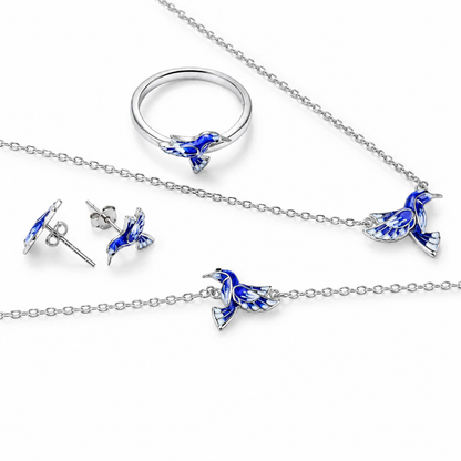 Dainty Hummingbird Jewelry Set