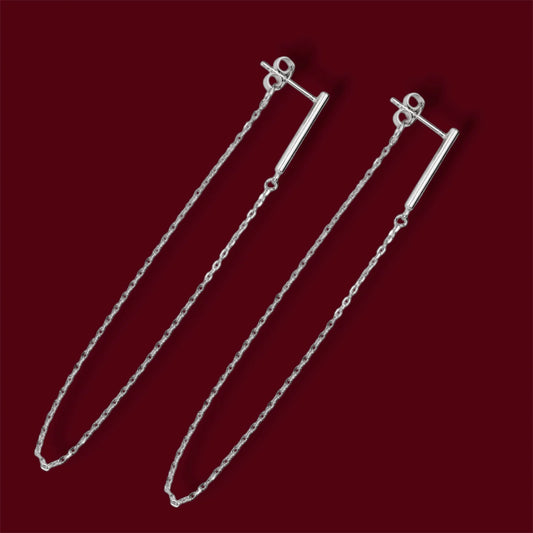 Silver Threads Earrings Stud lock