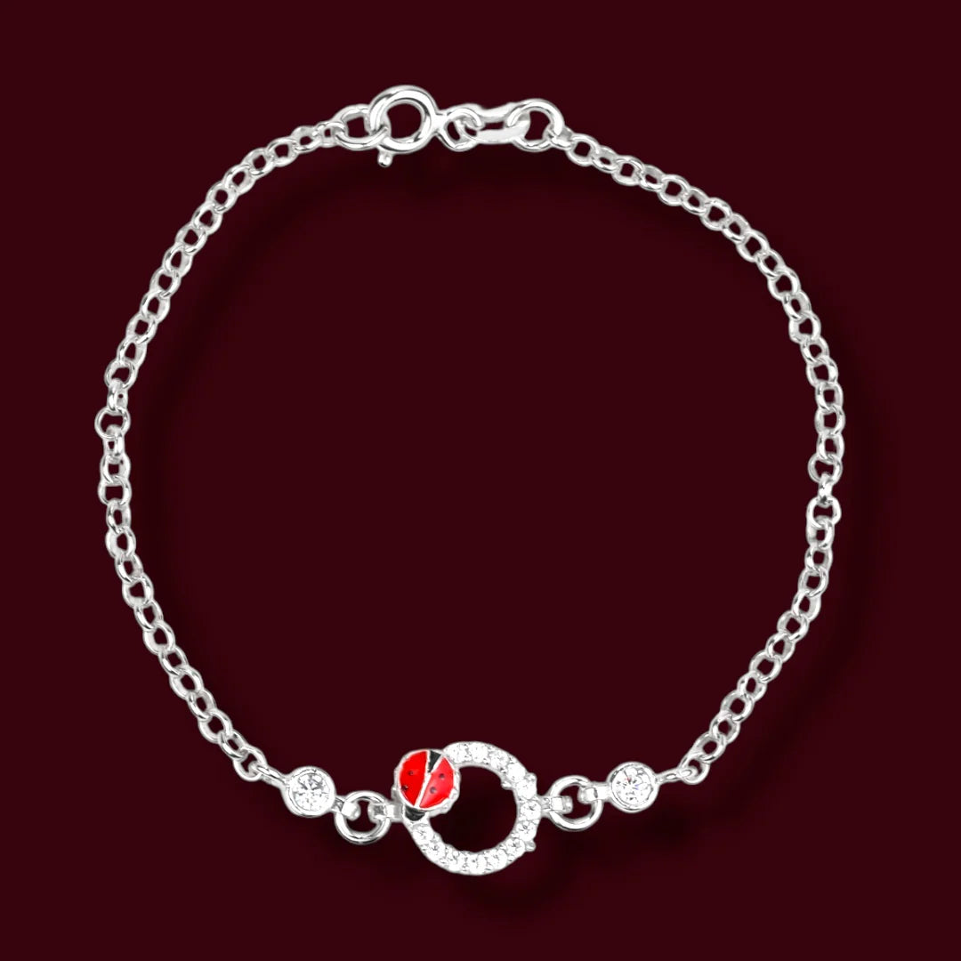 Kids Silver Bracelet Ladybug