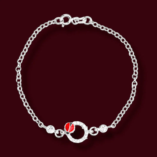 Kids Silver Bracelet Ladybug