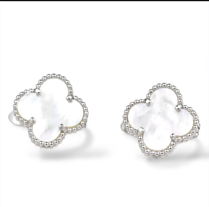 Clover Mother of Pearl Silver Earrings