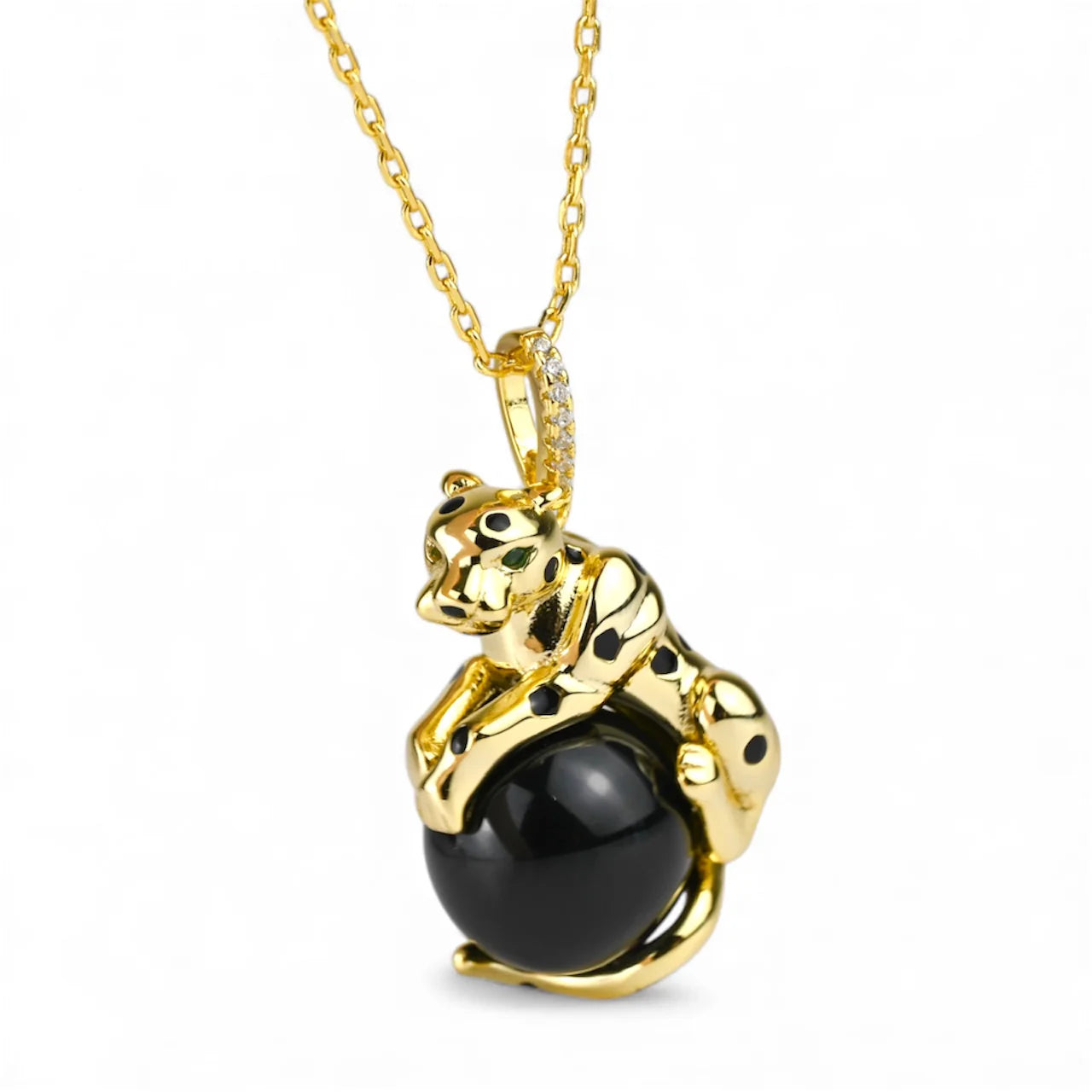 Gold Plated Silver Necklace Panther