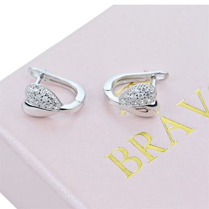 Silver Earrings Hearts