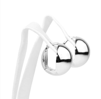 Silver Earrings Spheres