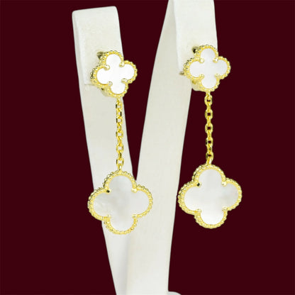 Silver 925 Gold Plated Clover Earrings