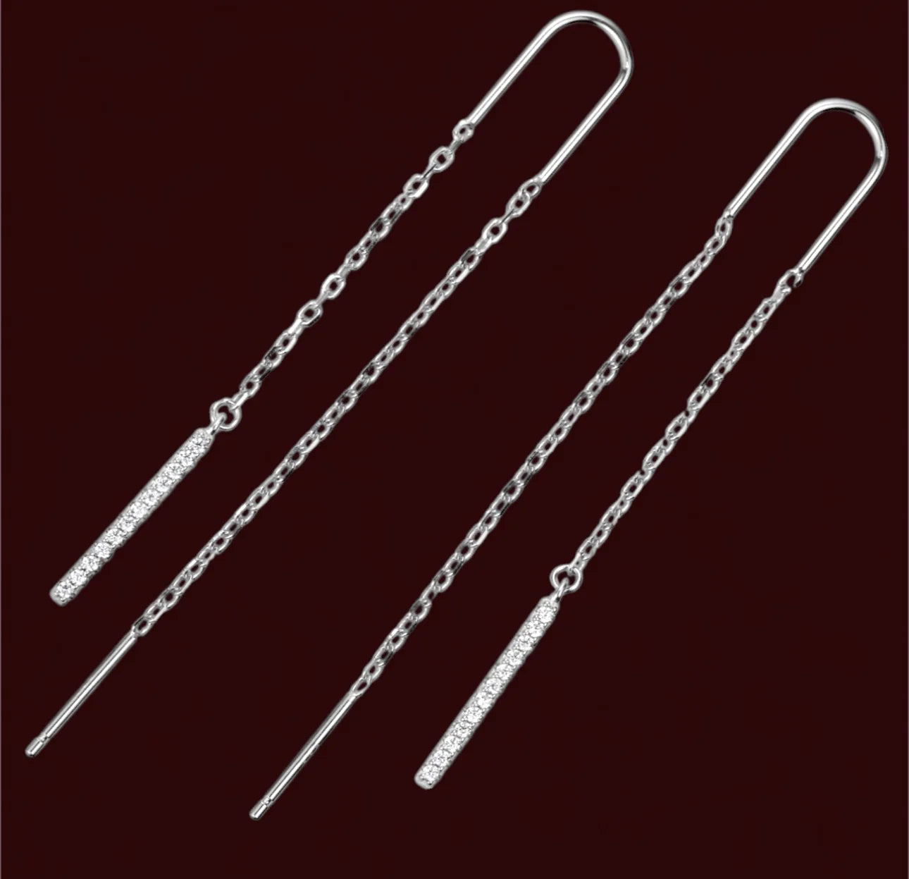 Threads Silver Earrings