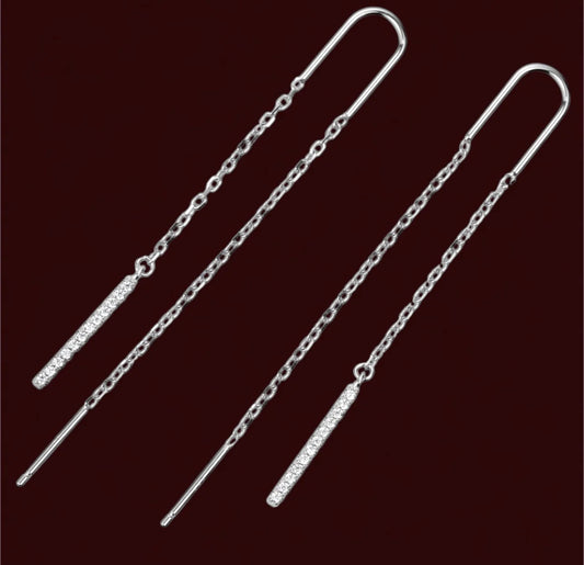 Threads Silver Earrings
