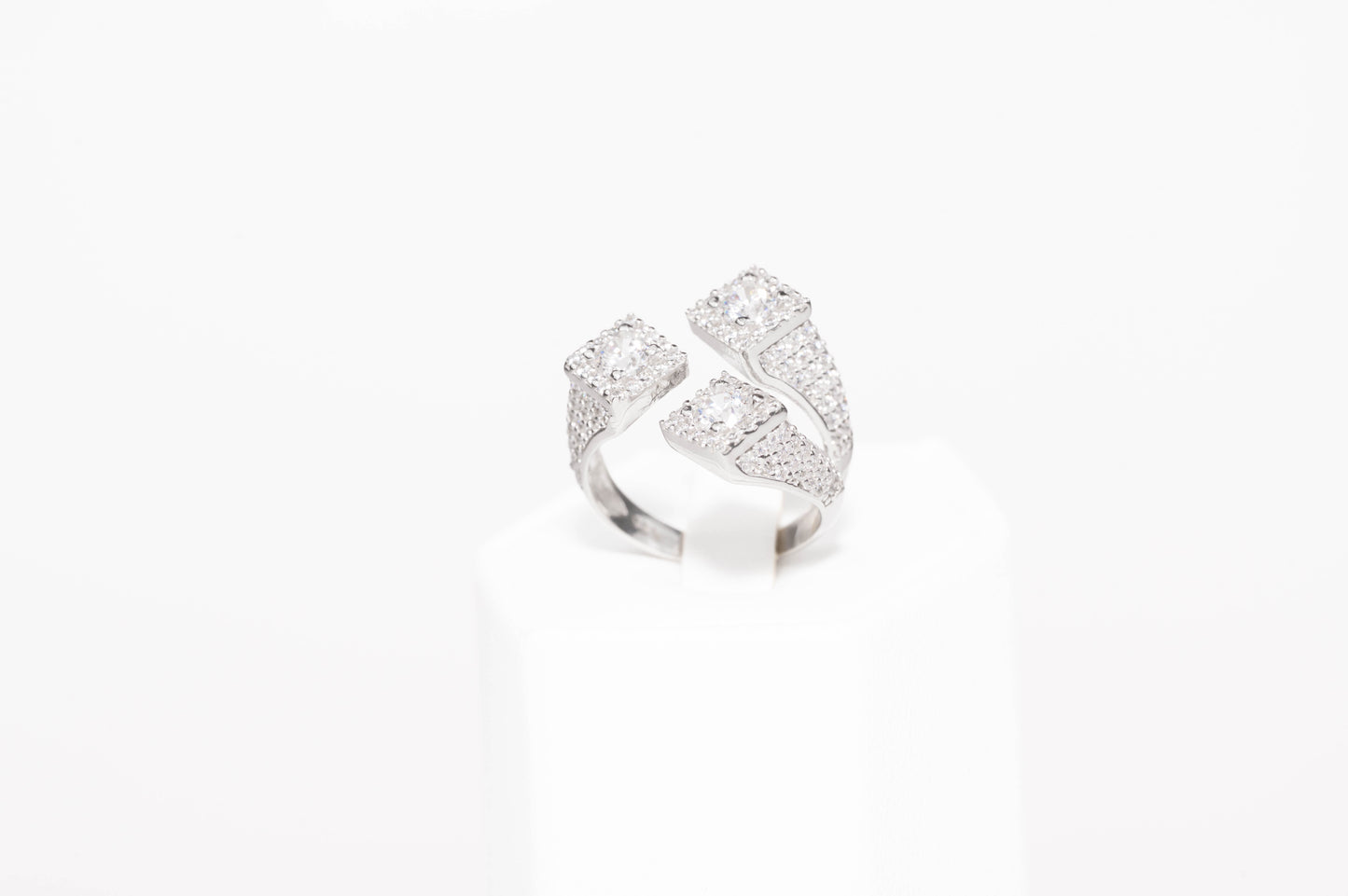Silver Ring Triple Square