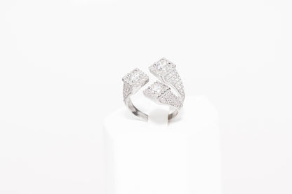 Silver Ring Triple Square