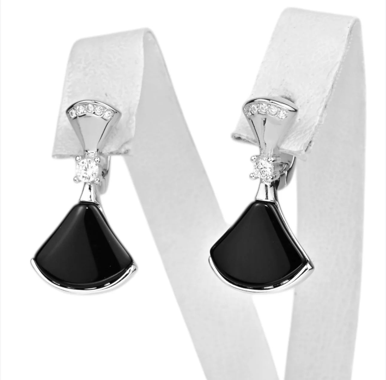 Silver Set Black Enamel