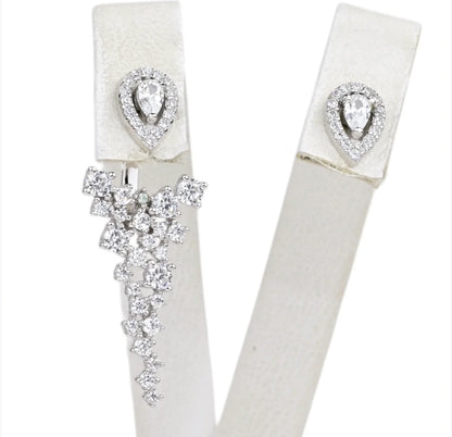 Silver Transformer Earrings with Zirconia stones