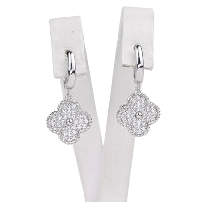 Dangle Silver Earrings Clover
