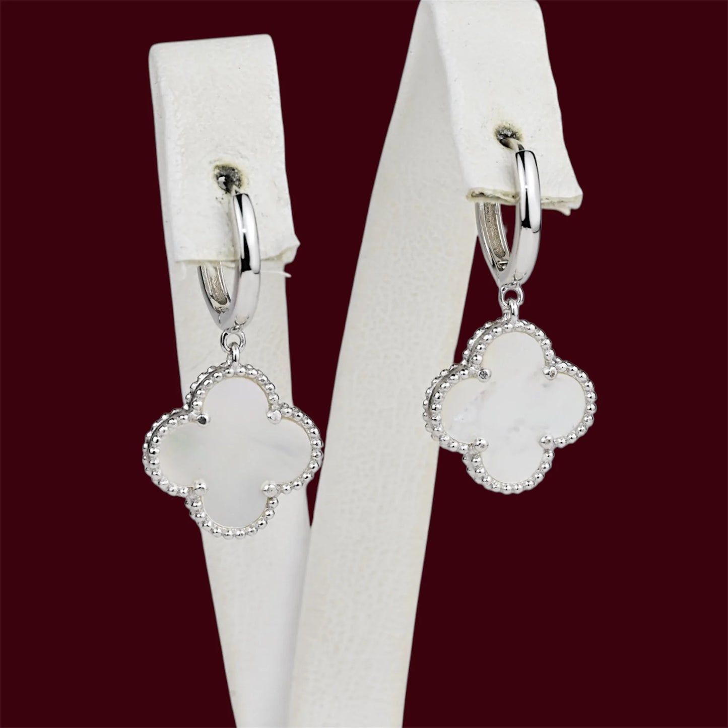 Silver 925 Clover Earrings